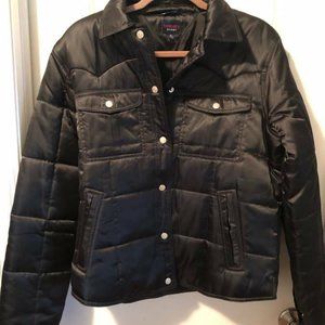 New with tag~ Boys Teen Tommy Hilfiger Jeans Satin Black Jacket XL/ Mens Small